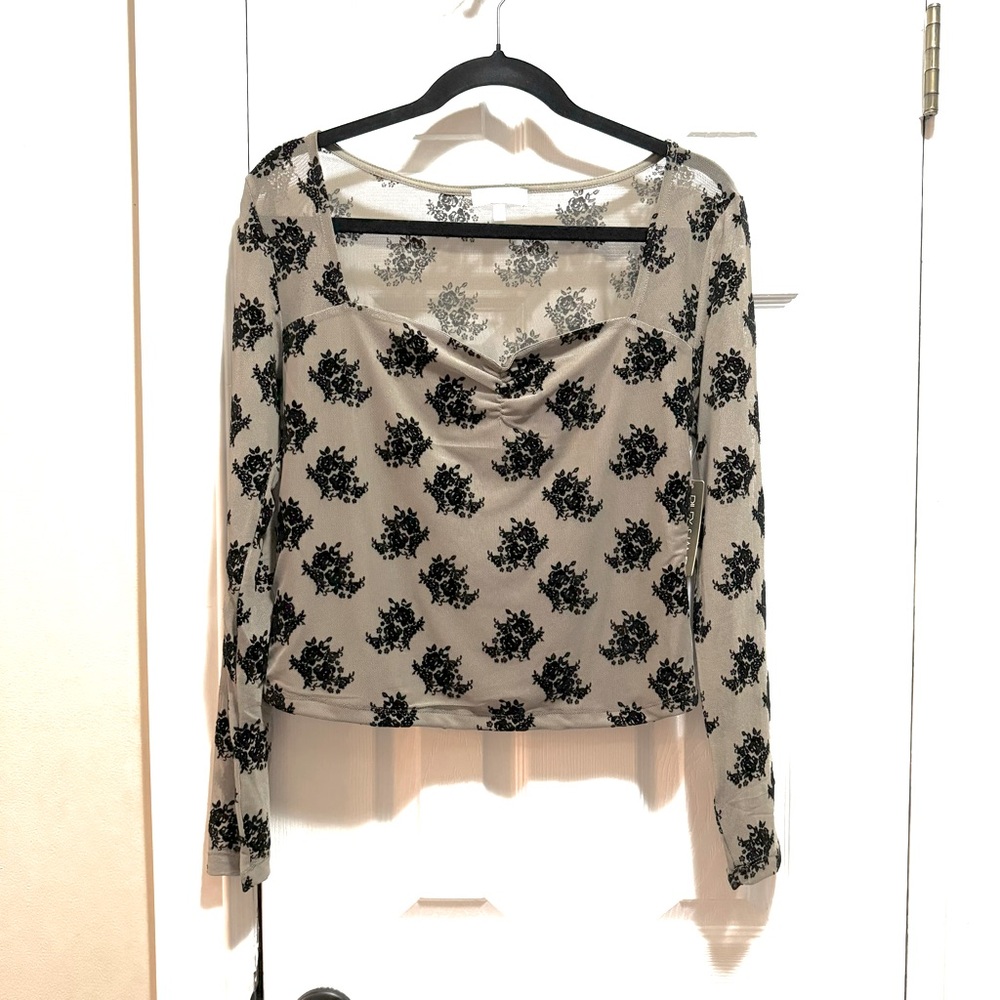 Riley & James Velvet Burnout Square Neck Top XL